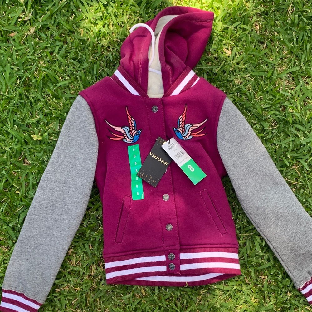 Vigoss Kids Burgundy and Gray Hoodie